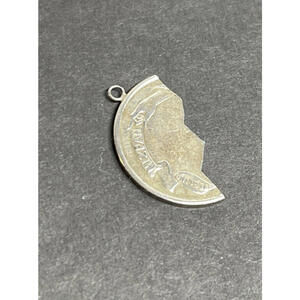 925 Sterling Silver Vintage Mizpah Loving Heart Charm Pendant Only Half